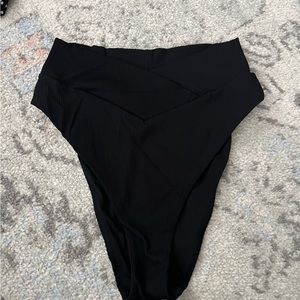 Aerie ribbed crossover high cut cheeky bikini bottom